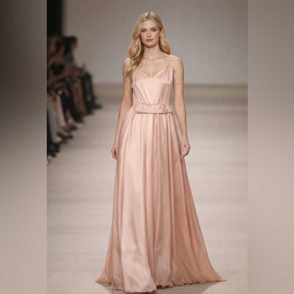 Vintage Gunne Sax Pink Satin Gown from Romantic Renaissance Bridal Collection.